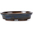 Pot à bonsaï ovale bleu par Seto - 105 x 95 x 25 mm