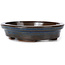 Oval blue bonsai pot by Seto - 105 x 95 x 25 mm