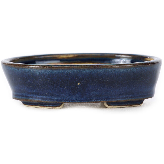 Vaso bonsai ovale blu di Seto - 100 x 75 x 25 mm