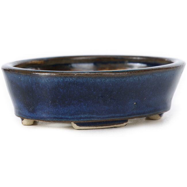 Vaso bonsai ovale blu di Seto - 100 x 75 x 25 mm