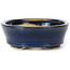 Oval blue bonsai pot by Seto - 100 x 75 x 25 mm