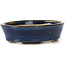 Oval blue bonsai pot by Seto - 100 x 75 x 25 mm