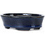 Oval blue bonsai pot by Seto - 100 x 75 x 25 mm