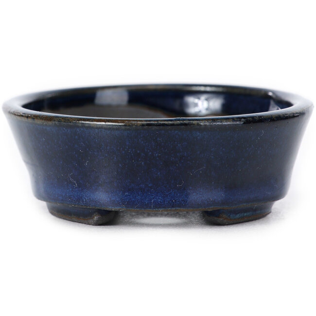 Vaso bonsai ovale blu di Seto - 100 x 75 x 25 mm