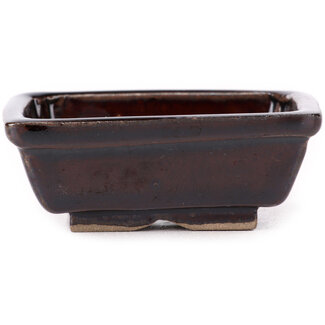 Seto 80 mm rectangular brown bonsai pot by Seto, Japan