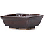 Rectangular brown bonsai pot by Seto - 80 x 65 x 30 mm