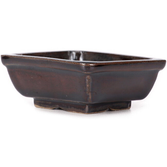 Rechthoekige bruine bonsaipot van Seto - 80 x 65 x 30 mm