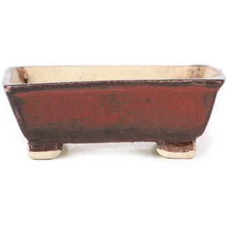 Seto 75 mm rectangular brown bonsai pot by Seto, Japan