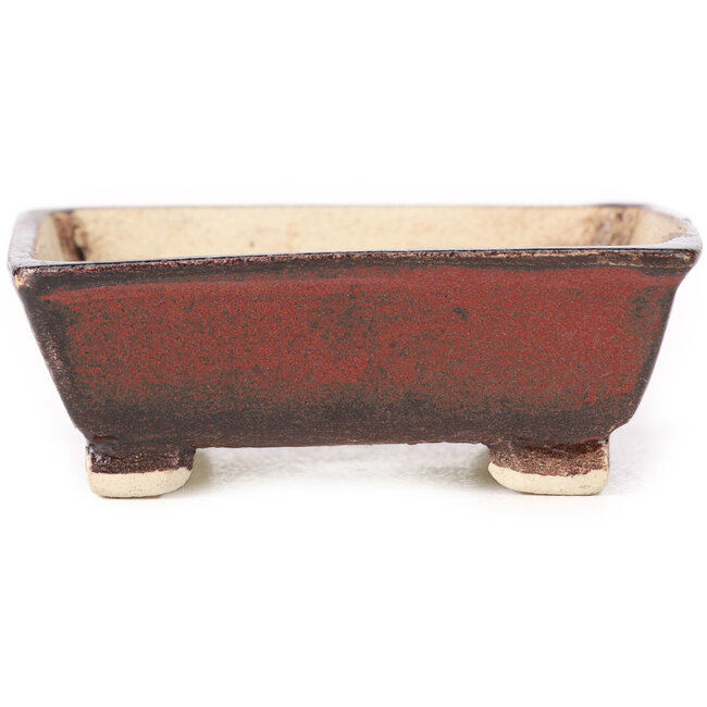 Rectangular brown bonsai pot by Seto - 75 x 65 x 25 mm