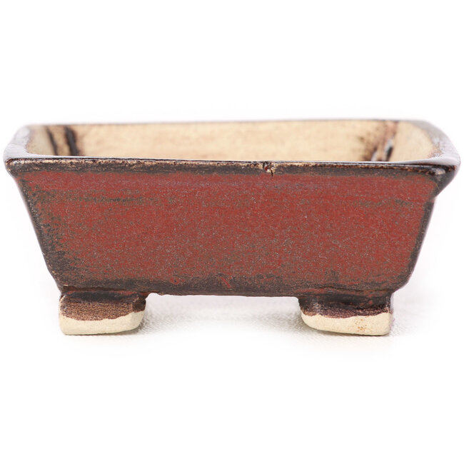 Rechthoekige bruine bonsaipot van Seto - 75 x 65 x 25 mm