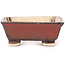 Rectangular brown bonsai pot by Seto - 75 x 65 x 25 mm