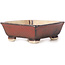 Rectangular brown bonsai pot by Seto - 75 x 65 x 25 mm