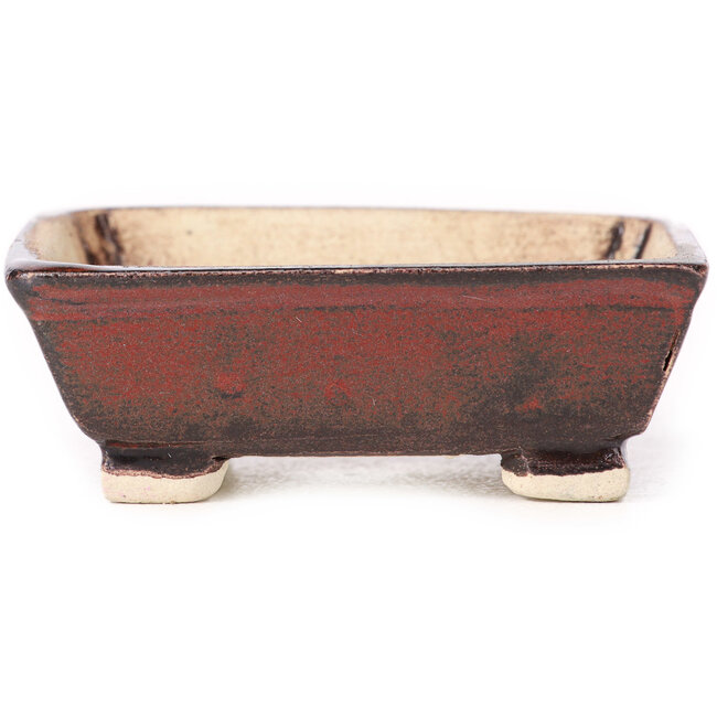 Rechthoekige bruine bonsaipot van Seto - 75 x 65 x 25 mm
