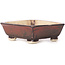 Rectangular brown bonsai pot by Seto - 75 x 65 x 25 mm