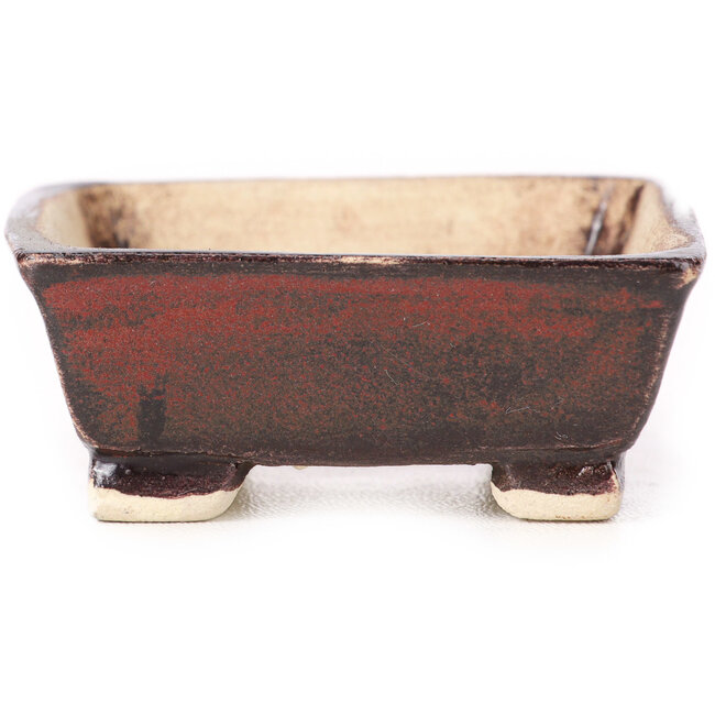 Pot à bonsaï rectangulaire marron par Seto - 75 x 65 x 25 mm