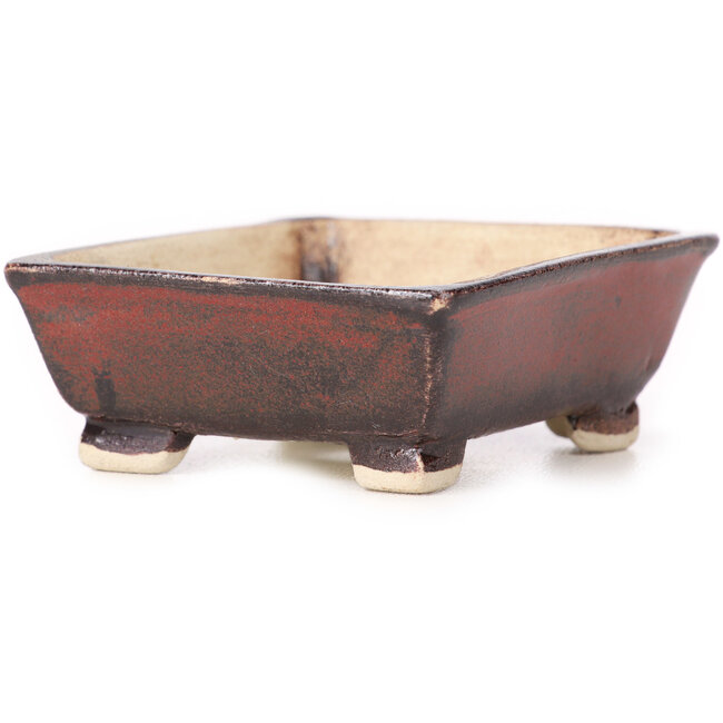 Rechthoekige bruine bonsaipot van Seto - 75 x 65 x 25 mm