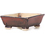 Rectangular brown bonsai pot by Seto - 75 x 65 x 25 mm