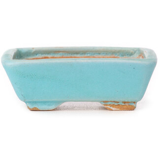 Seto 70 mm rectangular blue bonsai pot by Seto, Japan