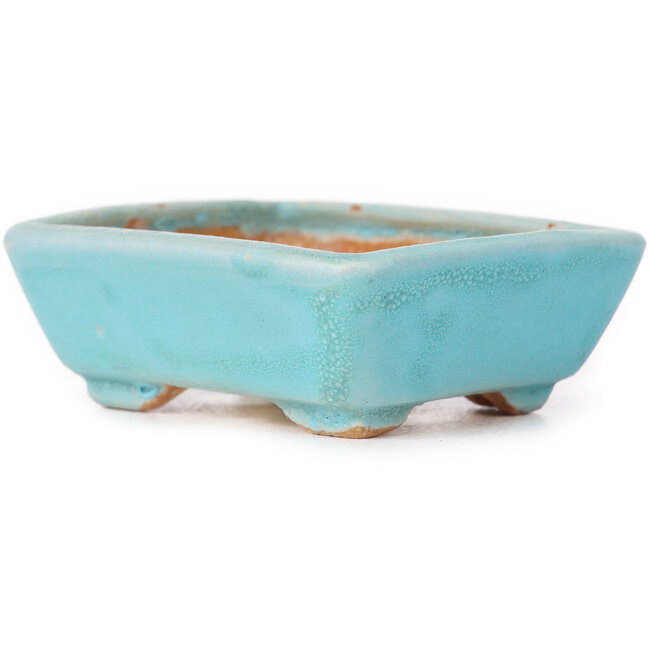 Rechthoekige blauwe bonsaipot van Seto - 70 x 60 x 25 mm