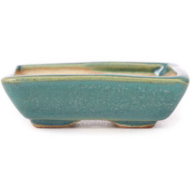 Rectangular blue bonsai pot by Seto - 70 x 60 x 20 mm