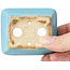 Rechteckige blaue Bonsaischale von Seto - 70 x 60 x 25 mm