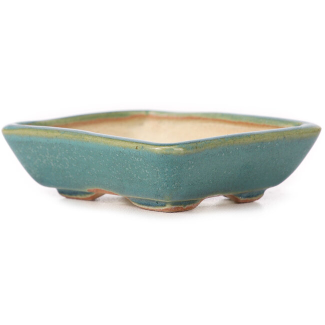 Rechteckige blaue Bonsaischale von Seto - 70 x 60 x 20 mm