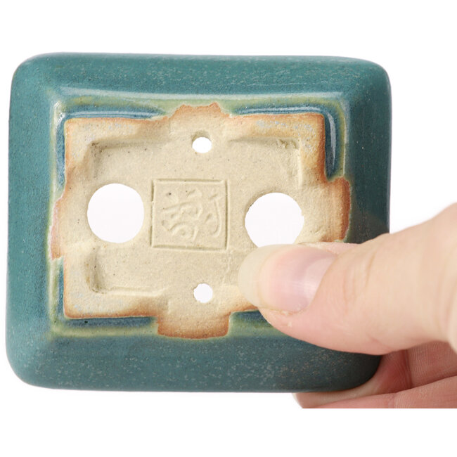 Vaso bonsai blu rettangolare di Seto - 70 x 60 x 20 mm