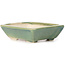 Rectangular green bonsai pot by Seto - 80 x 70 x 20 mm