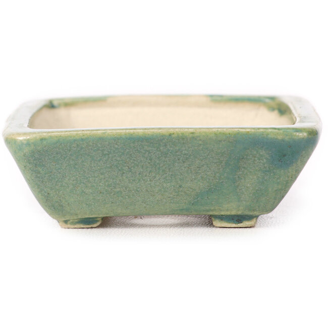 Rechthoekige groene bonsaipot van Seto - 80 x 70 x 20 mm