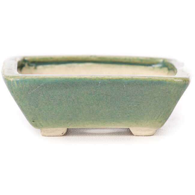 Rechthoekige groene bonsaipot van Seto - 80 x 70 x 20 mm