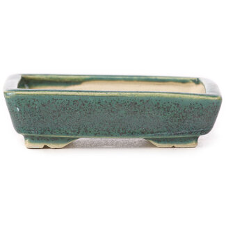 Seto 85 mm rectangular green bonsai pot by Seto, Japan