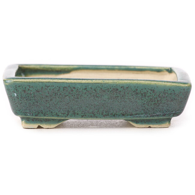 Pot à bonsaï vert rectangulaire par Seto - 85 x 70 x 20 mm
