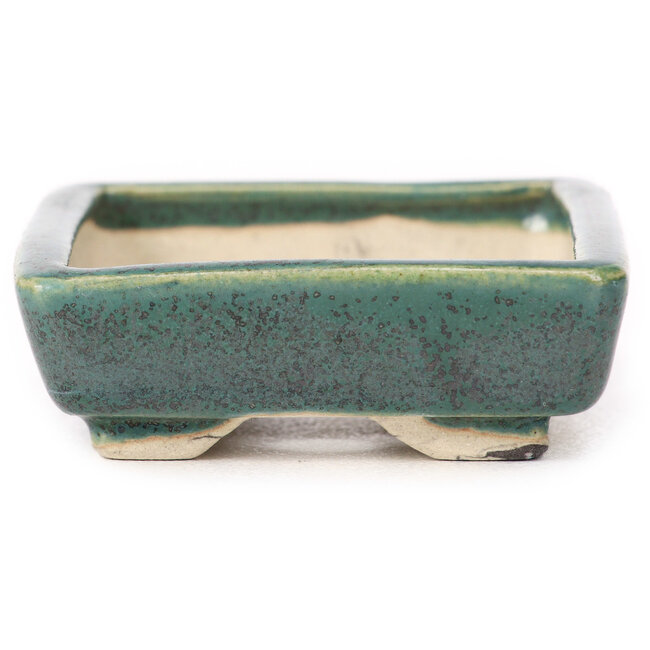Pot à bonsaï vert rectangulaire par Seto - 85 x 70 x 20 mm