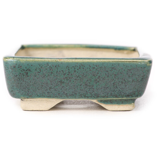 Rechteckige grüne Bonsaischale von Seto - 85 x 70 x 20 mm