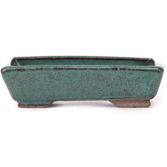 Seto 85 mm rectangular green bonsai pot by Seto, Japan