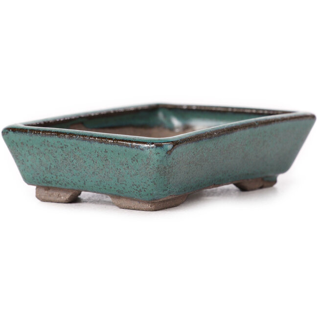 Maceta de bonsái verde rectangular de Seto - 85 x 55 x 20 mm