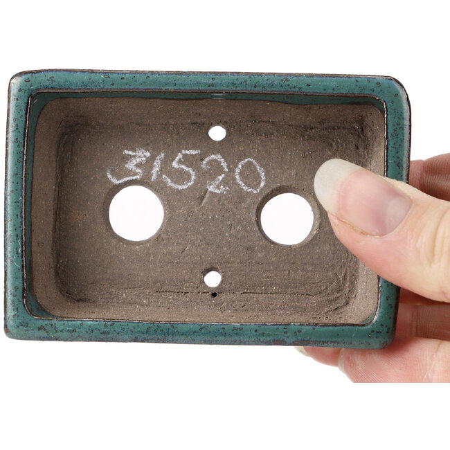 Vaso bonsai verde rettangolare di Seto - 85 x 55 x 20 mm