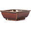 Rectangular brown bonsai pot by Seto - 80 x 70 x 30 mm