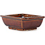 Pot à bonsaï rectangulaire marron par Seto - 80 x 70 x 30 mm