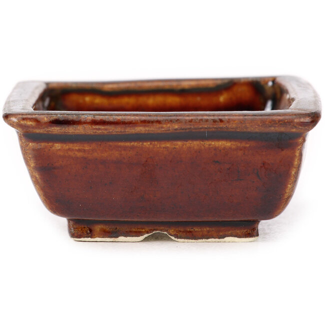 Vaso bonsai marrone rettangolare di Seto - 80 x 70 x 30 mm