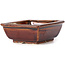 Pot à bonsaï rectangulaire marron par Seto - 80 x 70 x 30 mm