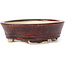 Oval brown bonsai pot by Seto - 100 x 85 x 25 mm