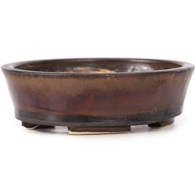 Maceta de bonsái marrón ovalada de Seto - 95 x 85 x 30 mm