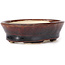 Oval brown bonsai pot by Seto - 95 x 75 x 25 mm