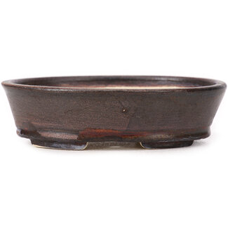 Seto 100 mm oval brown bonsai pot by Seto, Japan