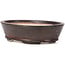 Oval brown bonsai pot by Seto - 100 x 85 x 30 mm