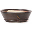 Oval brown bonsai pot by Seto - 100 x 85 x 30 mm