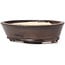 Oval brown bonsai pot by Seto - 100 x 85 x 30 mm