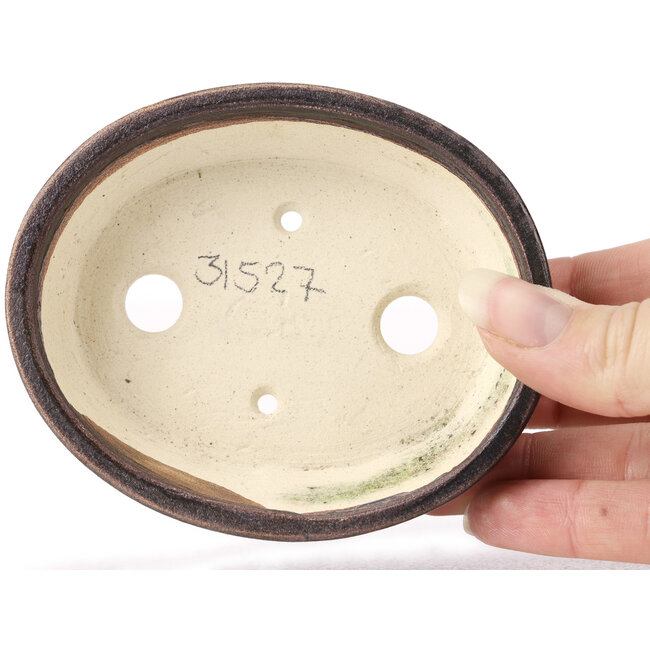 Vaso bonsai ovale marrone di Seto - 100 x 85 x 30 mm