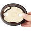 Ovale bruine bonsaipot van Seto - 100 x 85 x 30 mm